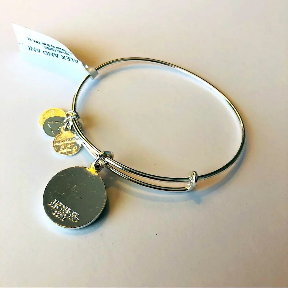 Alex and Ani Elf Raised by Elves Bangle Shiny Silver Bangle Bracelet - Picture 3 of 4